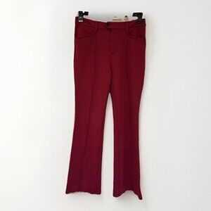 Anthropologie Womens Pants 6 Burgundy Red Ponte The Essential Flare Trouser